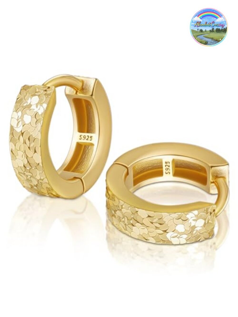18mm Gold Plated Huggie Hoop Earrings Women Sterling Silver Hypoallergenic